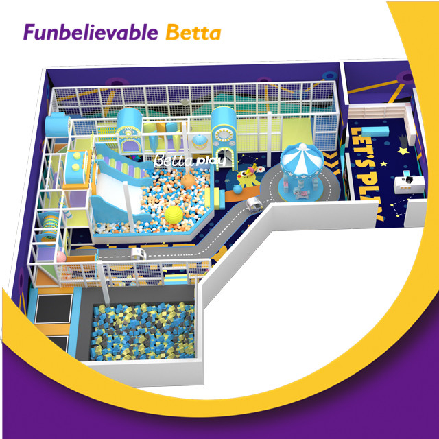 Parque de trampol&iacute;n comercial para ni&ntilde;os Bettaplay, equipo de ejercicio interior, pozo de espuma grande y campo Ninja para ni&ntilde;os
