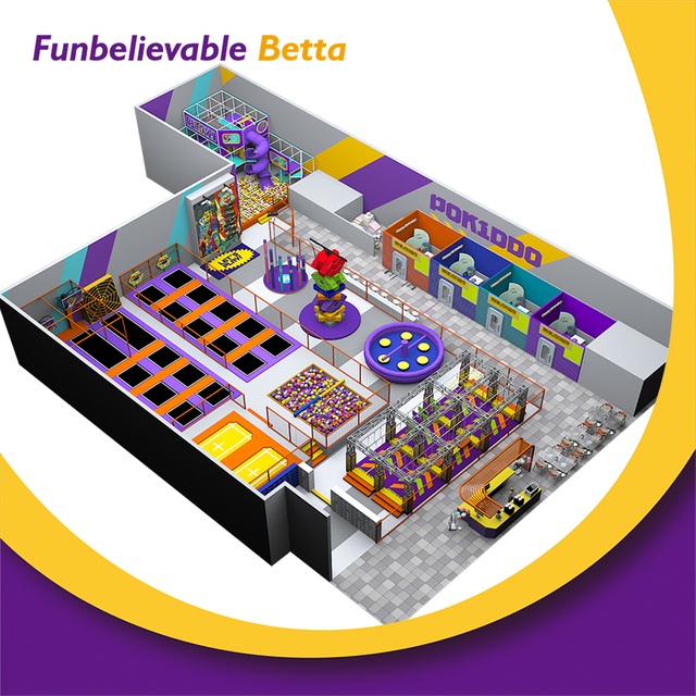 Bettaplay 868 SQM &Aacute;rea de juegos interior Azul Naranja Color activo Pared de escalada Parque infantil Tobog&aacute;n para ni&ntilde;os Equipo de escalada de arte combinado