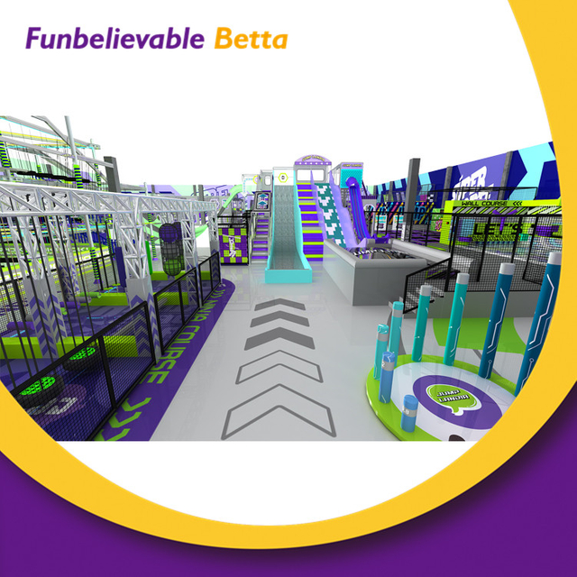 Trampol&iacute;n comercial interior Bettaplay de 3275 m2 con tobog&aacute;n para dise&ntilde;o personalizado y ni&ntilde;os creativos