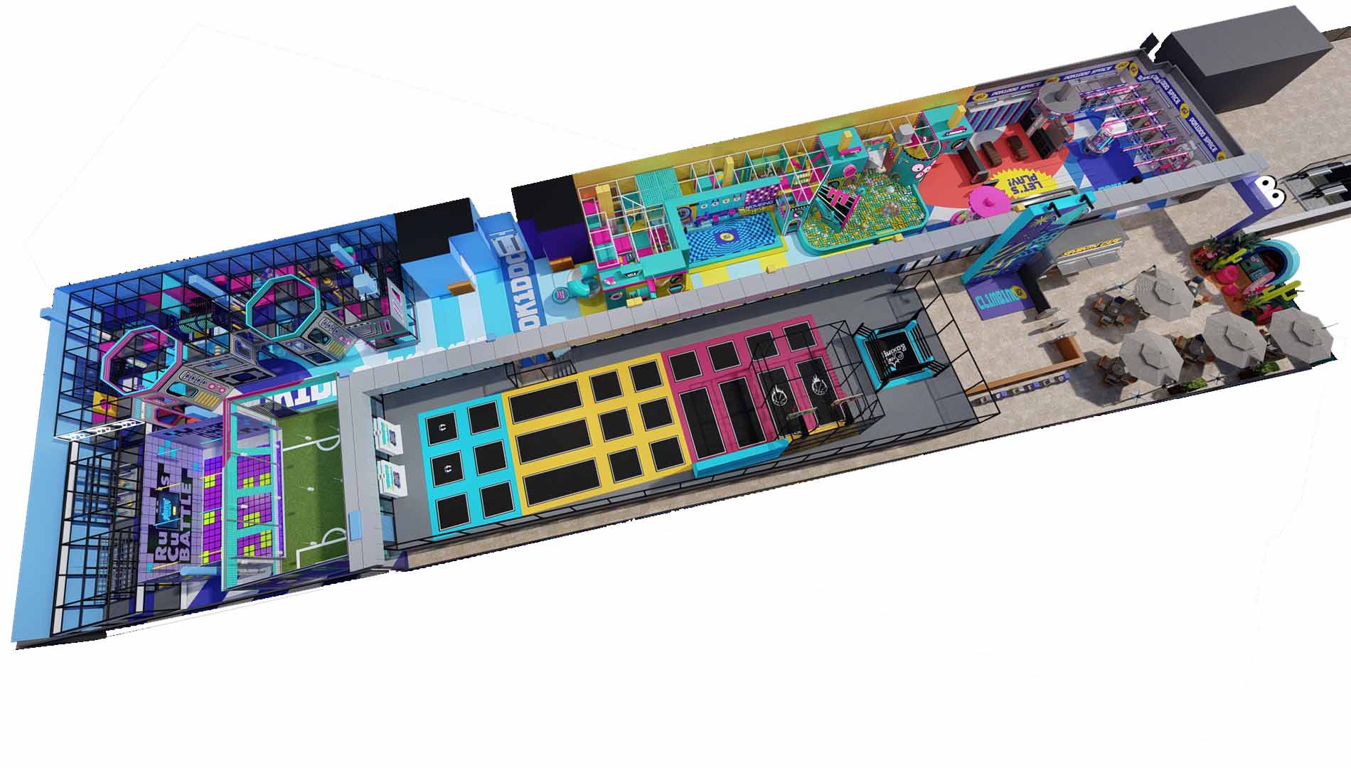 Parque de atracciones interior comercial Pokiddo: Libro de casos de dise&ntilde;o Volumen 4 - Caso de dise&ntilde;o de proyecto en Espa&ntilde;a - 1500 metros cuadrados