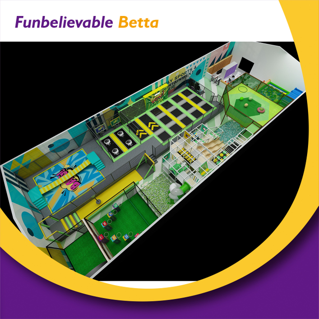 Proveedor interior del &aacute;rea de los ni&ntilde;os del salto interior del parque tem&aacute;tico del ganchillo de la cuerda de la red del arco iris de Bettaplay