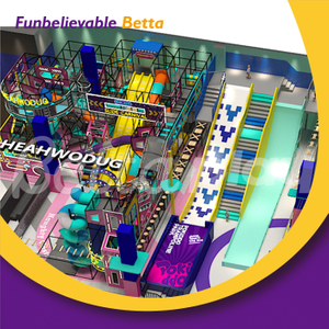 Bettaplay 300㎡ Nuevo dise&ntilde;o Patio interior Equipo de &aacute;rea de juego &Aacute;rea de juegos interior con tobog&aacute;n grande para ni&ntilde;os