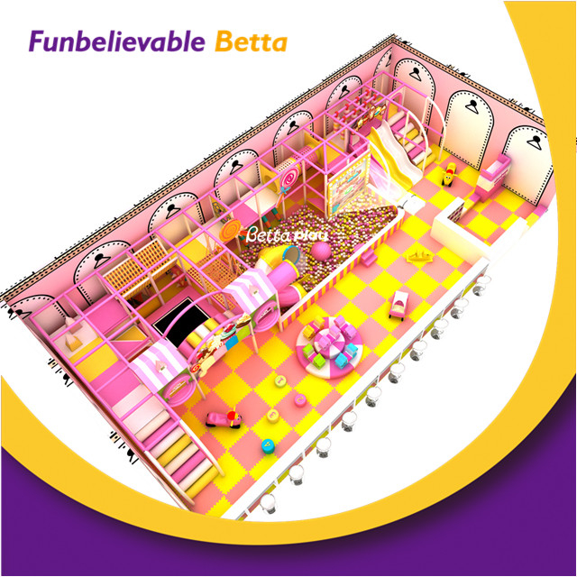 Bettaplay, nuevo dise&ntilde;o, 40 m2, estilo dulce, interior y exterior, equipo de juego suave rosa comercial, parque infantil interior para ni&ntilde;os