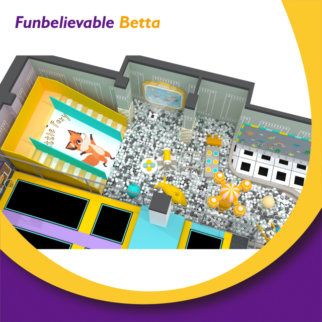 حمام سباحة منزلق كبير بمساحة 570 مترًا مربعًا من Bettaplay على طراز حيوانات كرتونية معدات داخلية لمنتزه ترفيهي داخلي