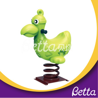 Lovely cartoon green bird park spring rider amusement toy 