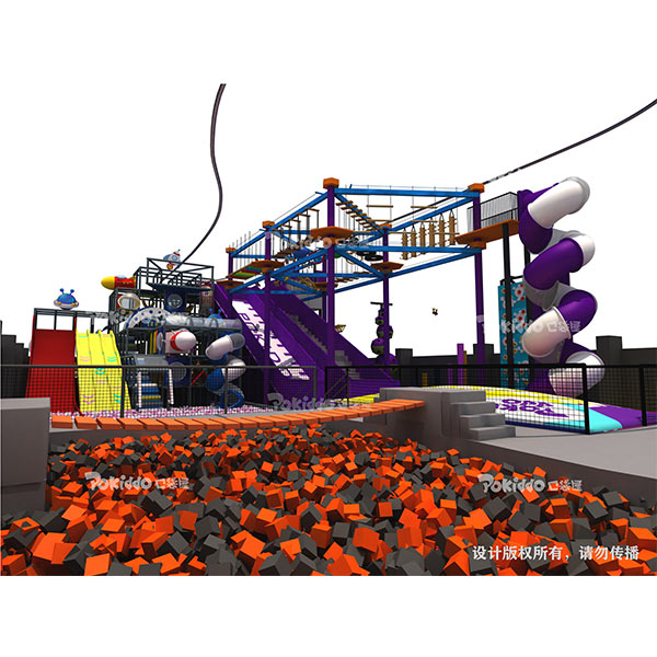 Large Indoor Kids Trampoline Playground And Adventure Park Design