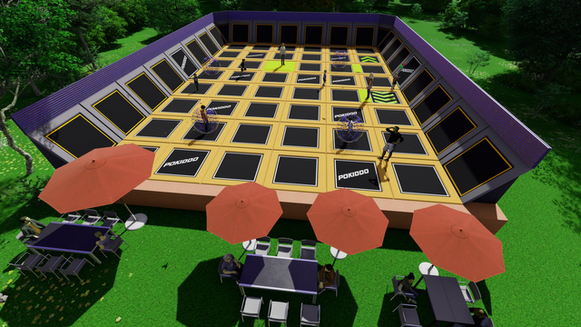 Bettaplay dise&ntilde;a a medida un gran parque de trampolines al aire libre