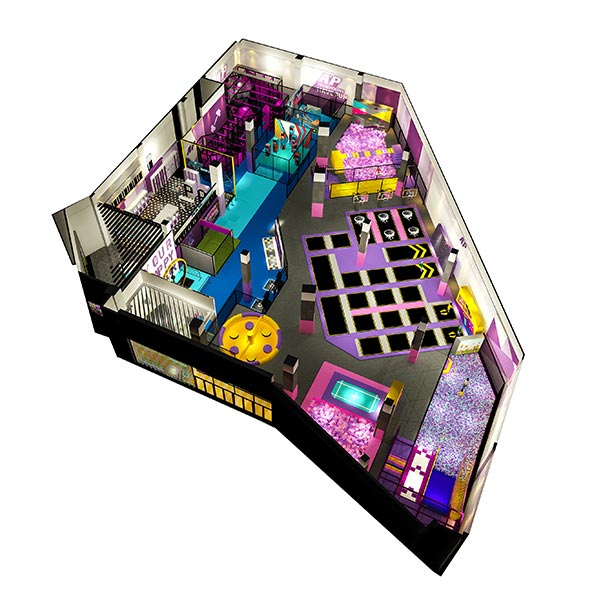 Parque de trampolines cubierto de 1400 m2 para centro comercial