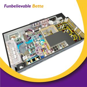 Bettaplay 640m&sup2; Детская крытая игровая площадка Коммерческое оборудование с ролевым игровым центром