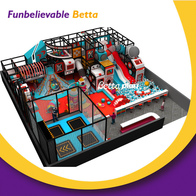 Bettaplay Fabricante de China Equipo de juegos infantiles para interiores Tema de la ciudad Castillo travieso Parque infantil interior de pl&aacute;stico