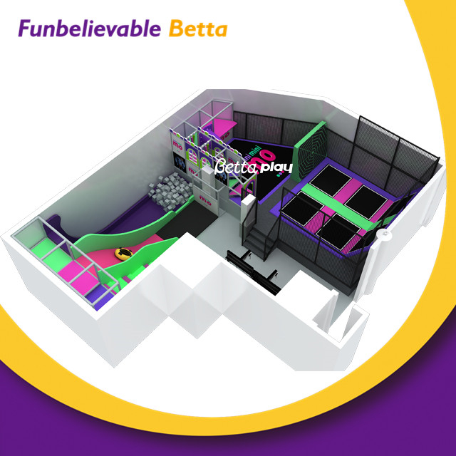 Bettaplay Dise&ntilde;o Profesional Salto Libre Ni&ntilde;os Adultos Gran Parque de Trampol&iacute;n Interior de Espuma con Guerrero Ninja