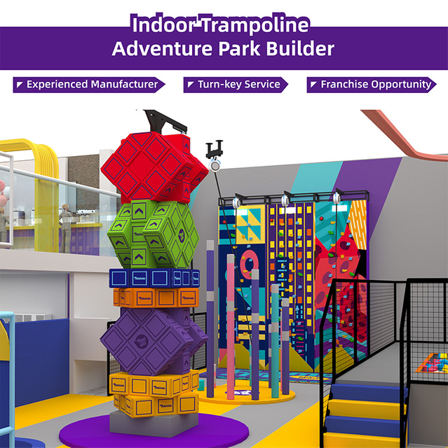 Bettaplay 1700sqm diseño moderno de trampolín de plástico Equipo de parque de aventuras Pit de pelota para niños en venta