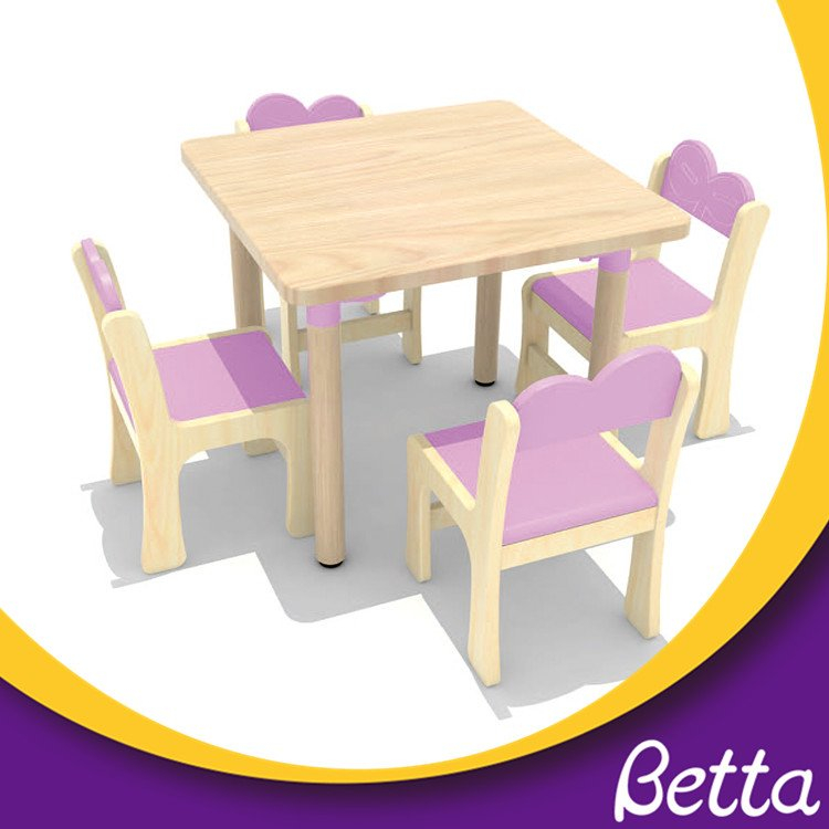 Colorful kindergarten classroom furniture wooden dining table set