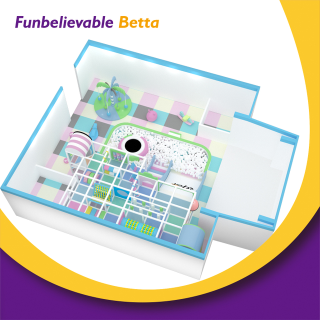 Equipo de parque de atracciones interior de color pastel Bettaplay de 167 metros cuadrados con un estilo fresco y delicado para todas las edades