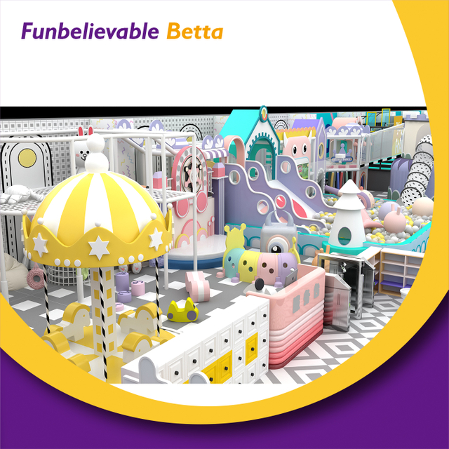 Bettaplay Patio de juegos interior Juego suave para ni&ntilde;os Tema de color pastel &Aacute;rea de laberinto para ni&ntilde;os con tobog&aacute;n y piscina de bolas Proveedor