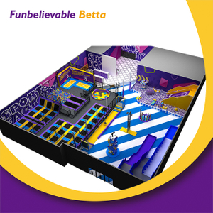Bettaplay 1668SQM Sport Adventure Play Park Crazy Slide ملعب لعب داخلي ناعم للأطفال مع ترامبولين