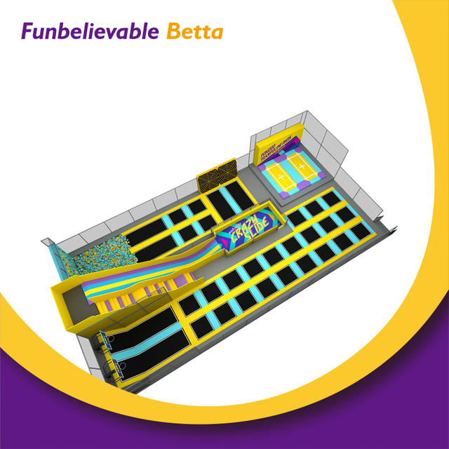 Bettaplay 400-500 SQM Trampoline Park colorido con Dyr Ski Slpoe para ni&ntilde;os a la venta