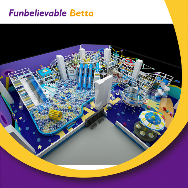 Equipamento de playground interno com tema azul claro personaliz&aacute;vel Bettaplay para shopping