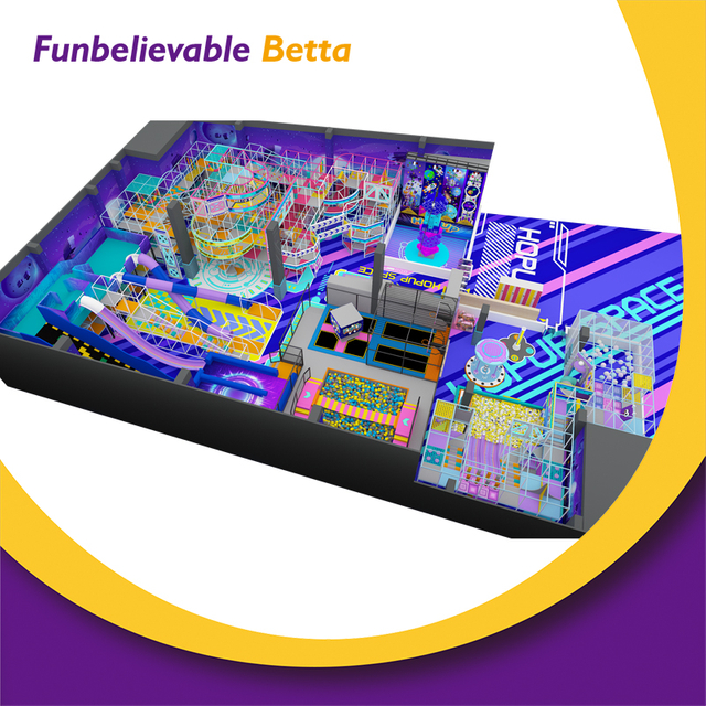 Bettaplay 1500 متر مربع مكعب أرجواني سحري للمغامرة المثيرة معدات تسلق الكرنفال لملاعب الأطفال الداخلية