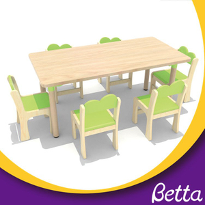 Combination kindergarten wooden study table with storage for kids