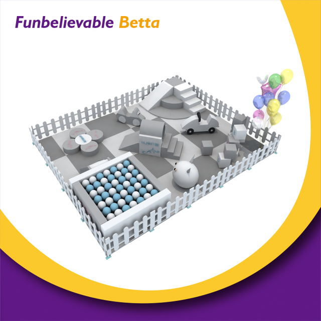 Venta al por mayor de art&iacute;culos de alquiler para fiestas infantiles en interiores, paquete de juego suave en colores pastel con piscina de bolas