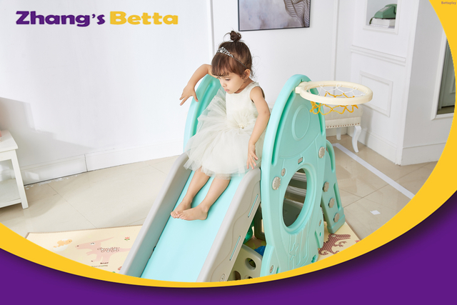 One Stop Pastel Home Stay Nuevo dise&ntilde;o Mejor calidad y tobog&aacute;n de pl&aacute;stico para ni&ntilde;os con aro Equipo de juegos al aire libre Uso propio