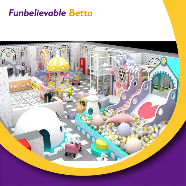 Bettaplay Patio de juegos interior Juego suave para ni&ntilde;os Tema de color pastel &Aacute;rea de laberinto para ni&ntilde;os con tobog&aacute;n y piscina de bolas Proveedor