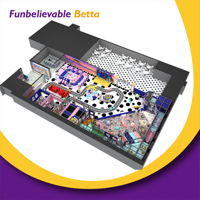 Bettaplay 500㎡ الأعمال التجارية الترامبولين والمتاهة معدات منطقة اللعب ملعب داخلي للأطفال معدات اللعب في الأماكن المغلقة