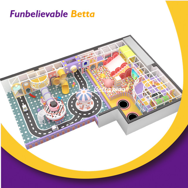 Bettaplay пользовательские розовые детские развлечения большие детские крытые игровая площадка воин ниндзя батутный парк