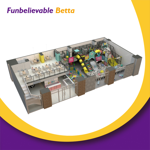 Equipamento de playground interno colorido macaron Bettaplay para shopping