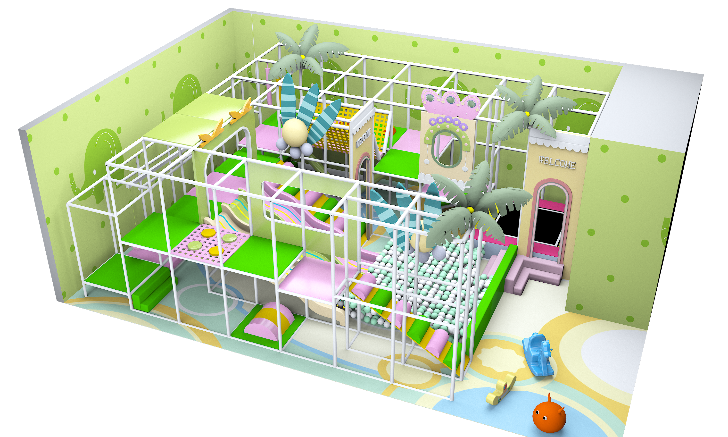 Parque infantil interior con tem&aacute;tica de dinosaurios de 100㎡ de Serbia Selma: dise&ntilde;o personalizado por el principal fabricante de equipos para parques infantiles interiores
