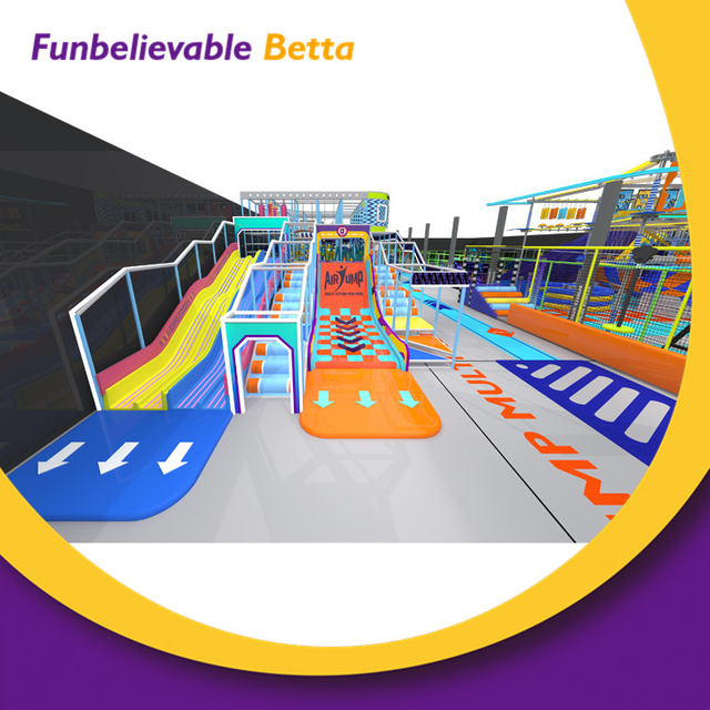 Bettaplay 4552 m2 Juego de juegos interior personalizado con tobog&aacute;n LED para ni&ntilde;os Parque de diversiones Equipo de juego interior en venta Parque de trampolines