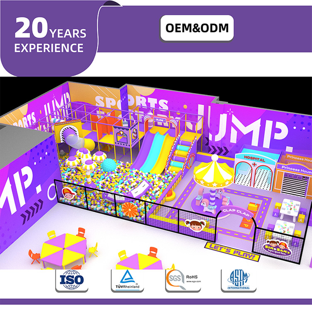 BetTaplay 760SQM comercial Interfo Tall Play Soft Playground Diapositiva para niños Diseño de plástico para centros comerciales
