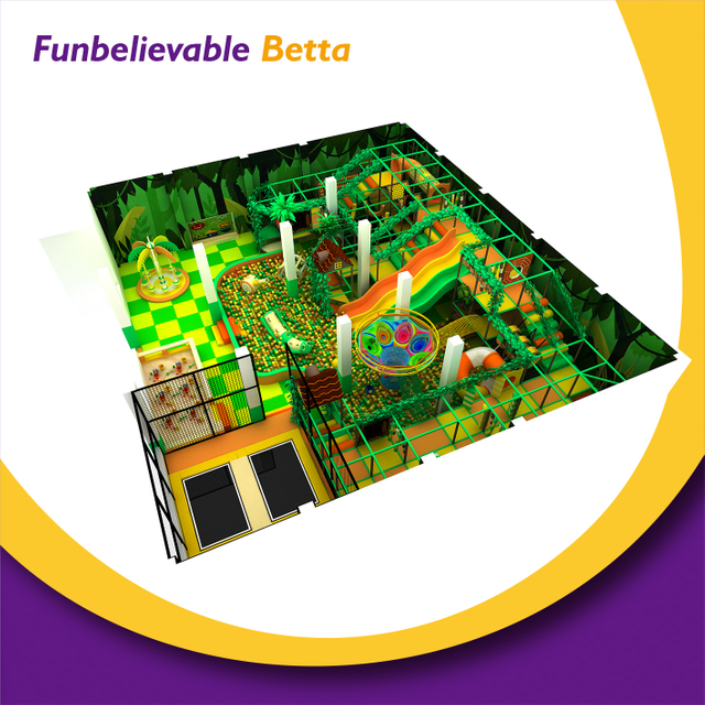 Bettaplay 288㎡ Equipo de juegos interior para ni&ntilde;os Tema de la jungla Estructura de juegos suave para ni&ntilde;os personalizada para parque comercial