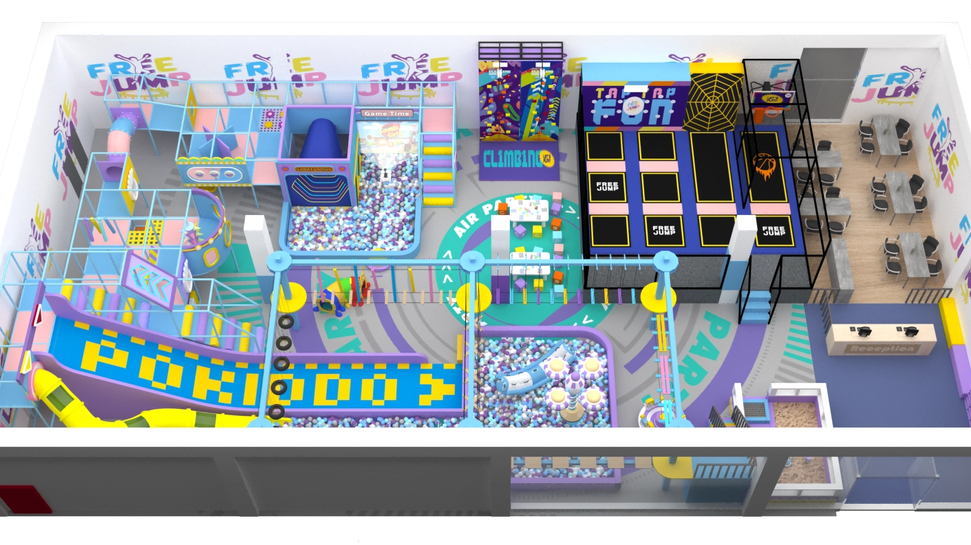 Estudio de caso de dise&ntilde;o de Pokiddo: parque infantil interior culturalmente adaptado de 512 m2 en Arabia Saudita