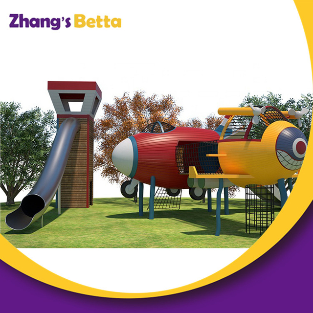 Bettaplay Outdoor Playground Airplane Wooden Playnground مع شريحة