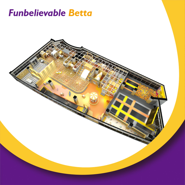 Bettaplay 650 кв.м. Крытый детский мягкий озорной замок с батутом и бассейном с шариками на продажу