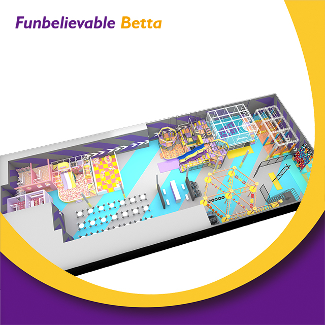 Certificaci&oacute;n Bettaplay TUV 1400 m2 con tema de caramelo, parque infantil interior suave, tres toboganes grandes con piscina de bolas