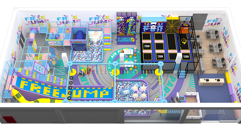 Caja de dise&ntilde;o de parque infantil interior POKIDDO de 512 m2 en Arabia Saudita