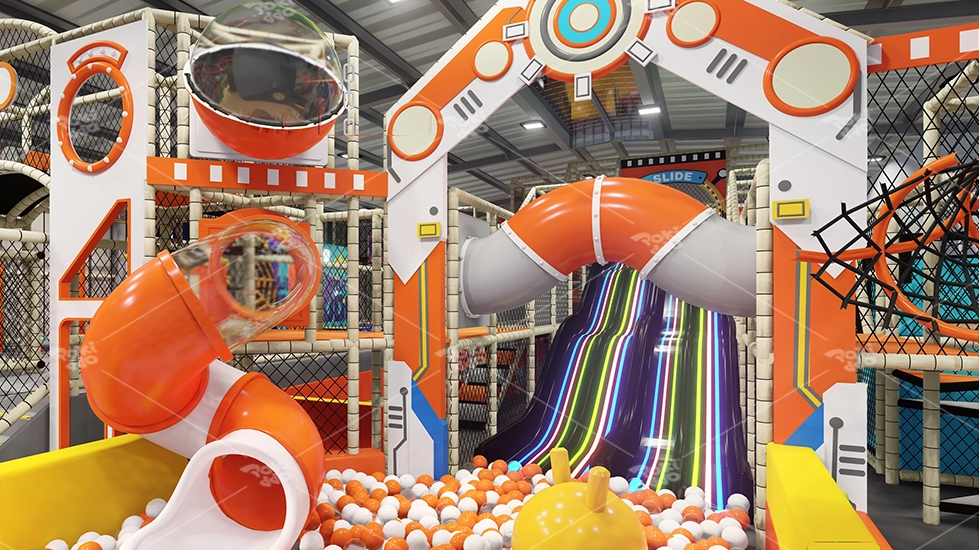 Случай Pokiddo: оборудование для детских игр, крытая игровая площадка 800 кв.м. в Испании.