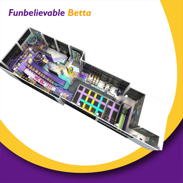 Bettaplay 800㎡ Parque cubierto de deportes para ni&ntilde;os Parque infantil Campo de cuerdas de aventura Parque de trampolines para tienda comercial