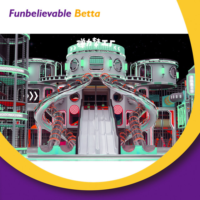 Bettaplay Juego de juegos interior grande personalizado de 3600 m2 para ni&ntilde;os, centro de juegos suave con tobog&aacute;n, t&uacute;nel de bolas, casa de juegos de rol para ni&ntilde;os