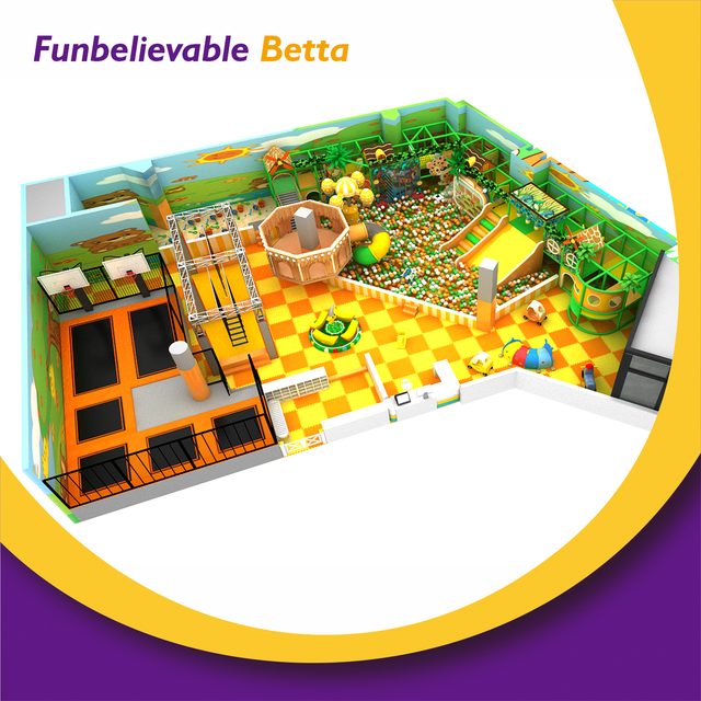 Парк развлечений Bettaplay 399 кв.м. Детская крытая мягкая игровая площадка, батут, игровая площадка, оборудование