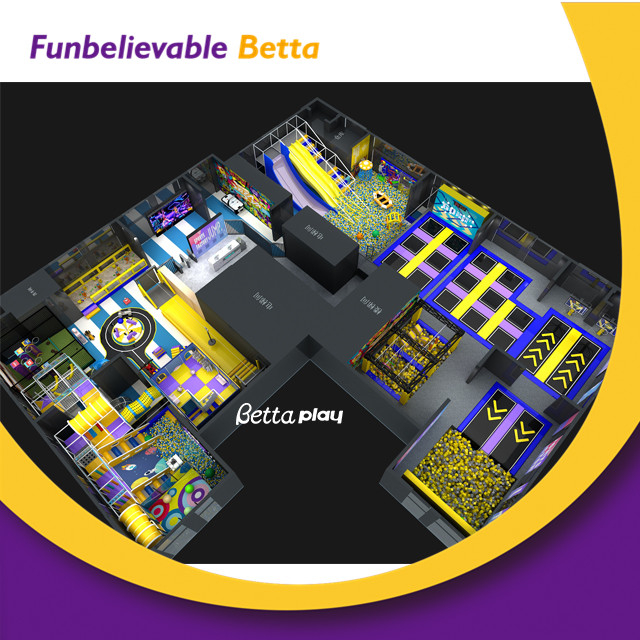 Bettaplay Multifunci&oacute;n Comercial Interior Adultos Ni&ntilde;os Parque infantil Parque de atracciones Ninja Warrior Course Parque de trampol&iacute;n personalizado