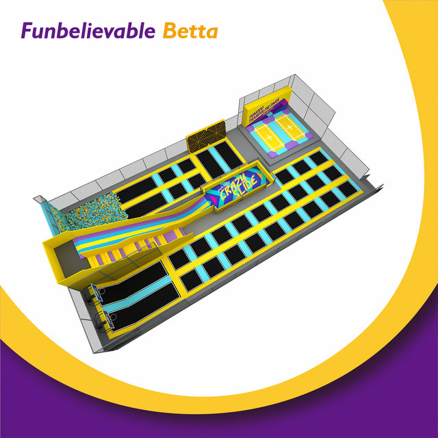 Bettaplay Parque de trampolines cubierto de 420 m&sup2; &Aacute;rea de juegos para entretenimiento familiar