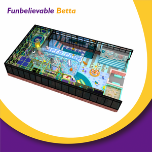 Bettaplay 300 кв.м. Custom Kids Naughty Castle Крытая игровая площадка с шариками и вулканическими горками 