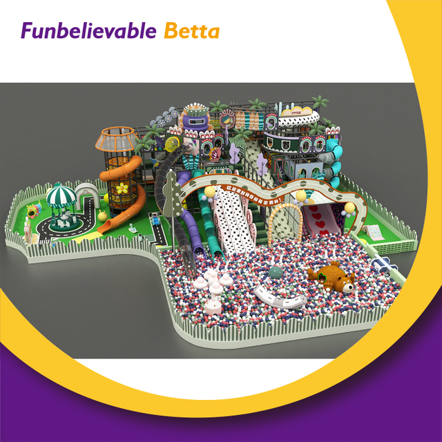 Bettaplay 750 SQM Jungle Theme Macaron Color Piscina de bolas grande con m&uacute;ltiples toboganes Laberinto interior 