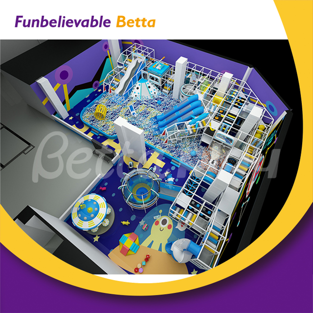 Equipamento de playground interno com tema azul claro personaliz&aacute;vel Bettaplay para shopping