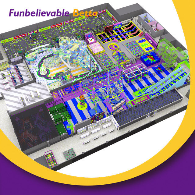 Bettaplay 4500 кв.м. коммерческое оборудование для закрытых игровых площадок на заказ - детский мягкий игровой лабиринт, парк приключений, большая горка для торговых центров, металлические