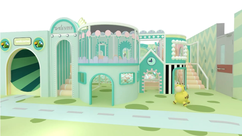 Caso real de Pokiddo: equipo de juegos infantiles de interior de 250 m2 en Qatar